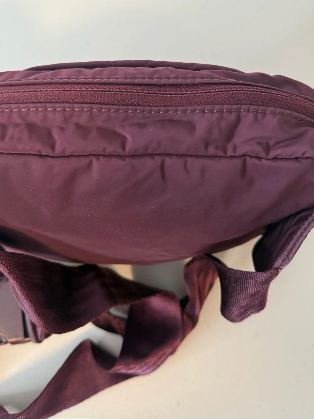 Athleta All About Large Crossbody Belt Bag Plum Purple Nylon Travel Festival
